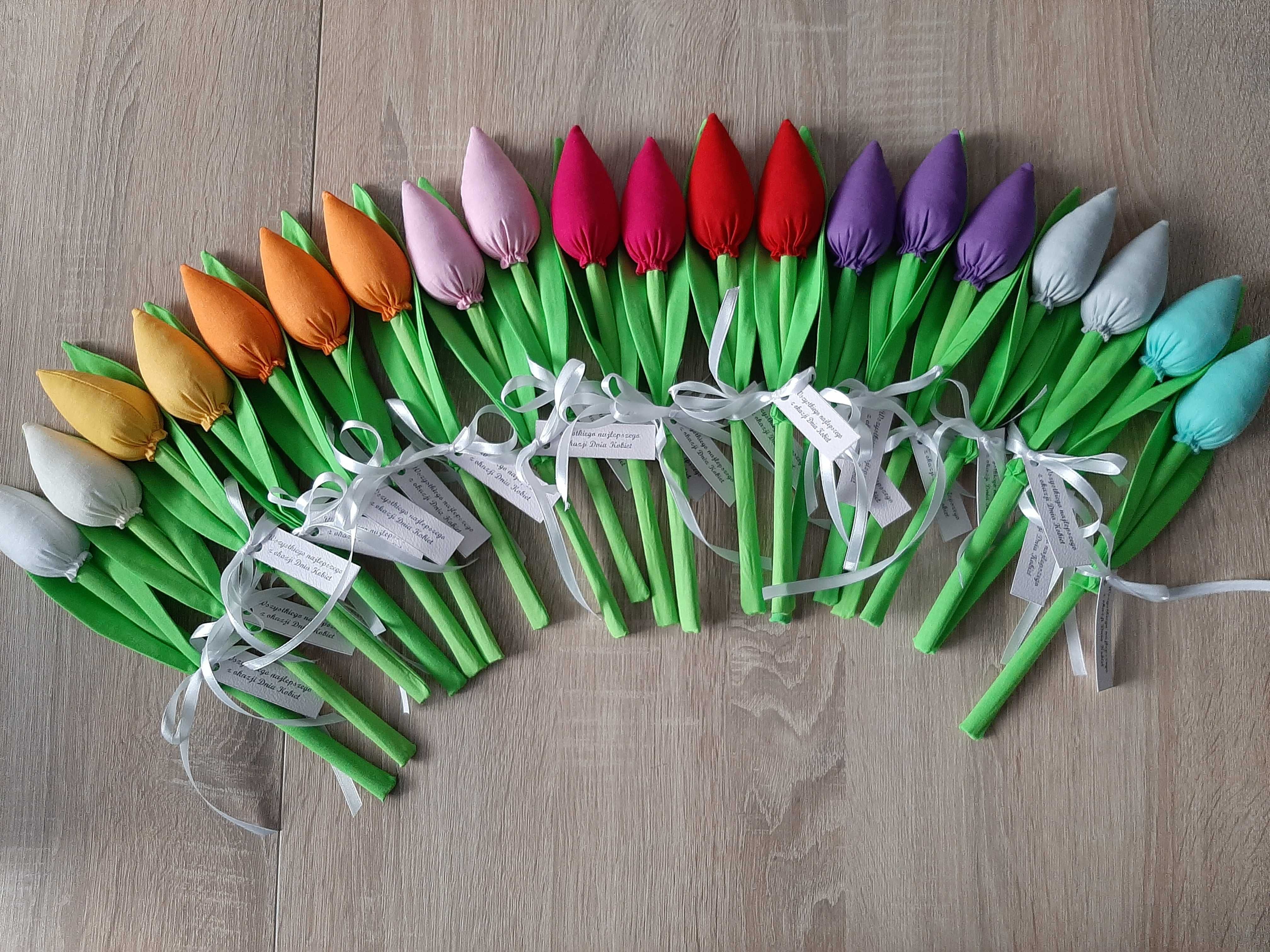 Dzień Matki  tulipany  ręcznie szyte  + bilecik 13 kolorów