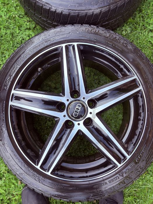 Komplet 4 kół 17 cali 5x112 plus opony 225/45/17 Barum Polaris 5 zima