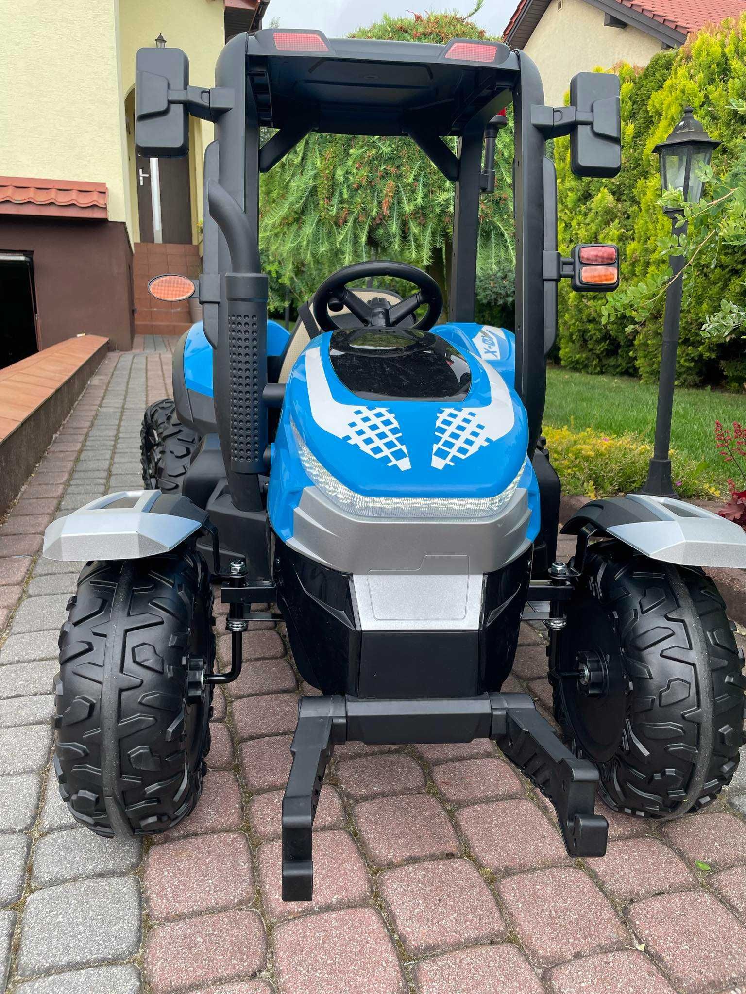 NAJWIĘKSZY NOWY Traktor na akumulator z przyczepą 24v 2x200W Skóra EVA