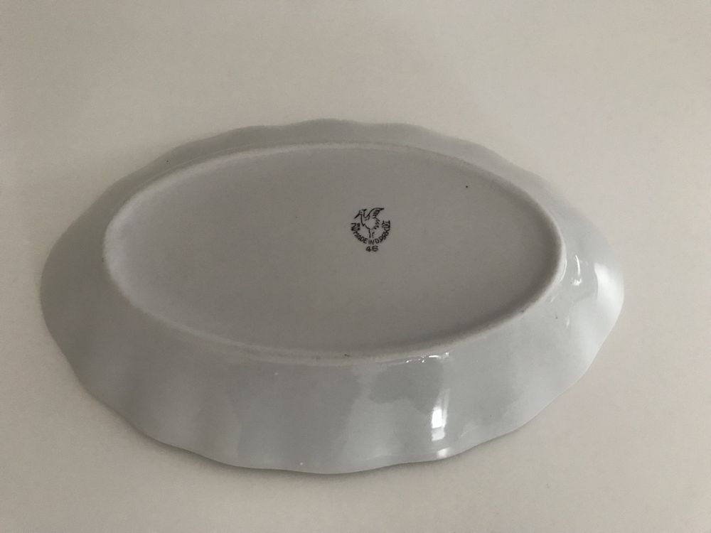 Stary kolekcjonerski półmisek porcelanowy w kwiaty vintage