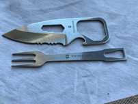 Мультитул вилка, открывашка мини слоловый набор .  Victorinox