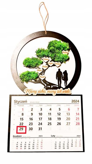 PREZENT NA ŚWIĘTA Boże Narodzenie KALENDARZ drzewo życia