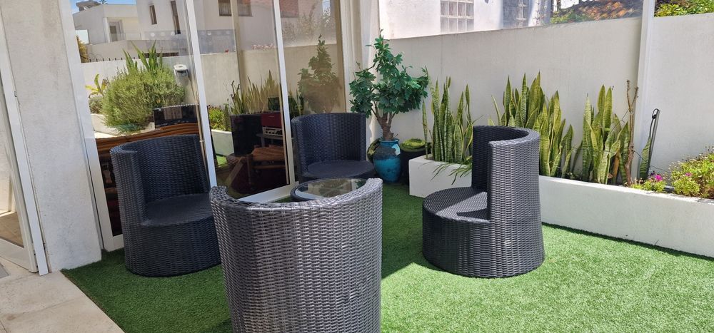 Conjunto jardim exterior em Rattan