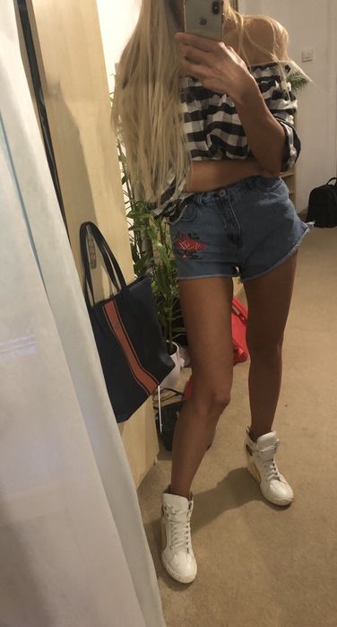 Spodenki jeansowe hafty missguided S