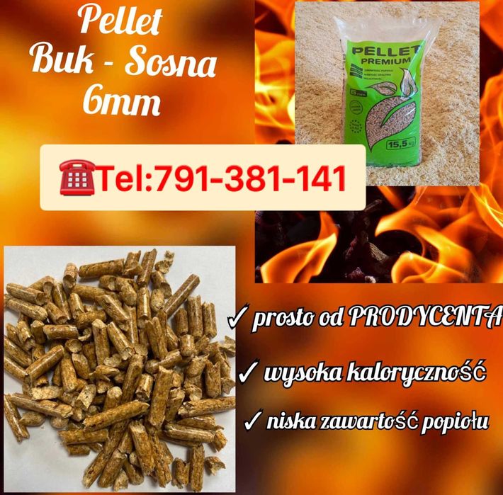 Pellet  PREMIUM buk-sosna 6mm