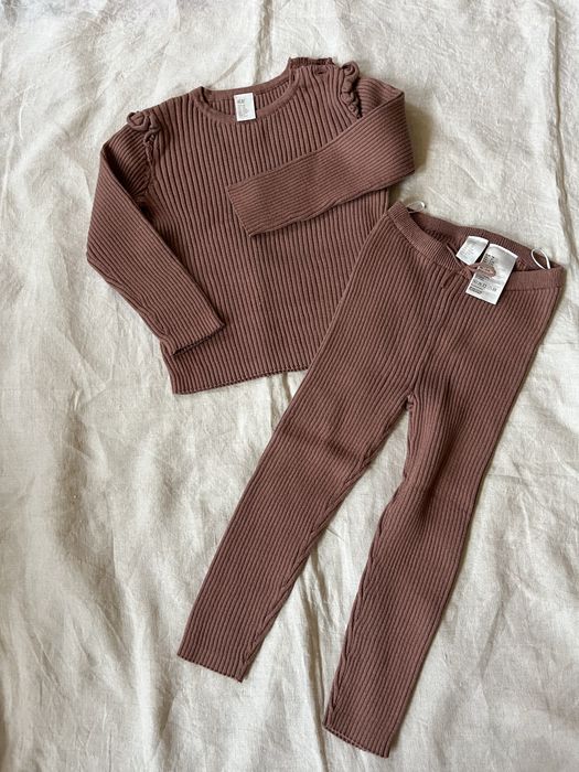 Komplet w prążki h&m 98