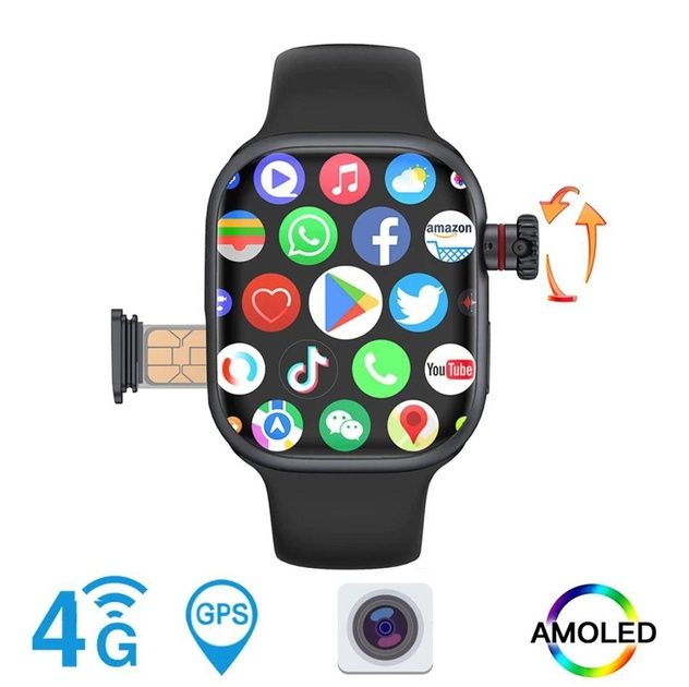 Smart Watch Ultra 2 4G/5G Amoled  экран, 180°камера OS Android  +SIM