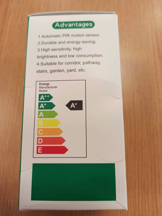 Lâmpada LED sensor movimento/ forma de hélice dobrável E27
