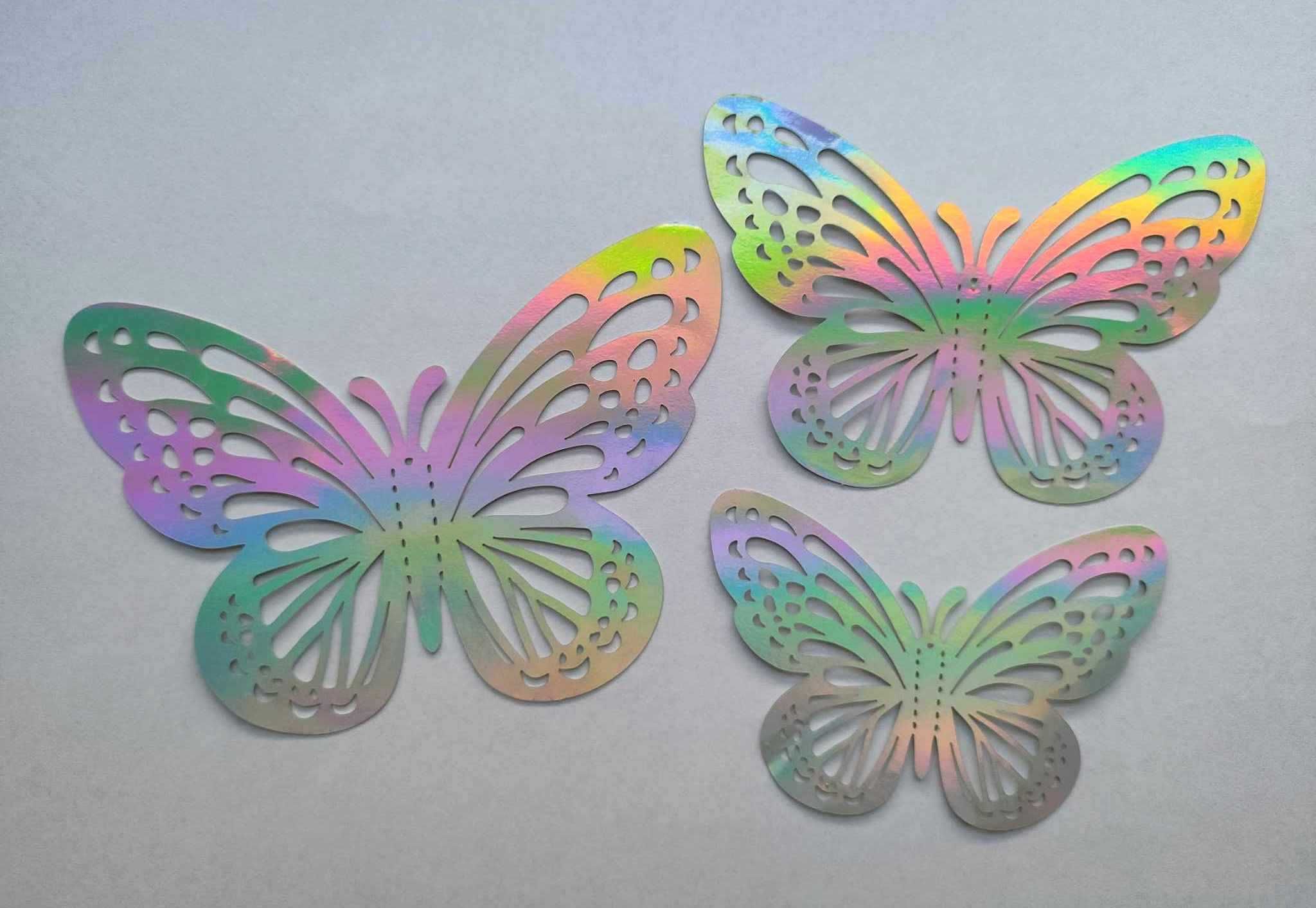 Duże Naklejki na ścianę 3D Motyle Ażurowe Mieniące 12 szt Okrągłe