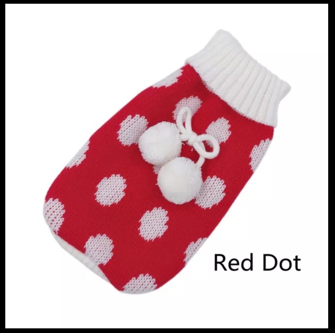 Nowy sweter dla psa świąteczny na zimę ubranko golf sweterek czerwony