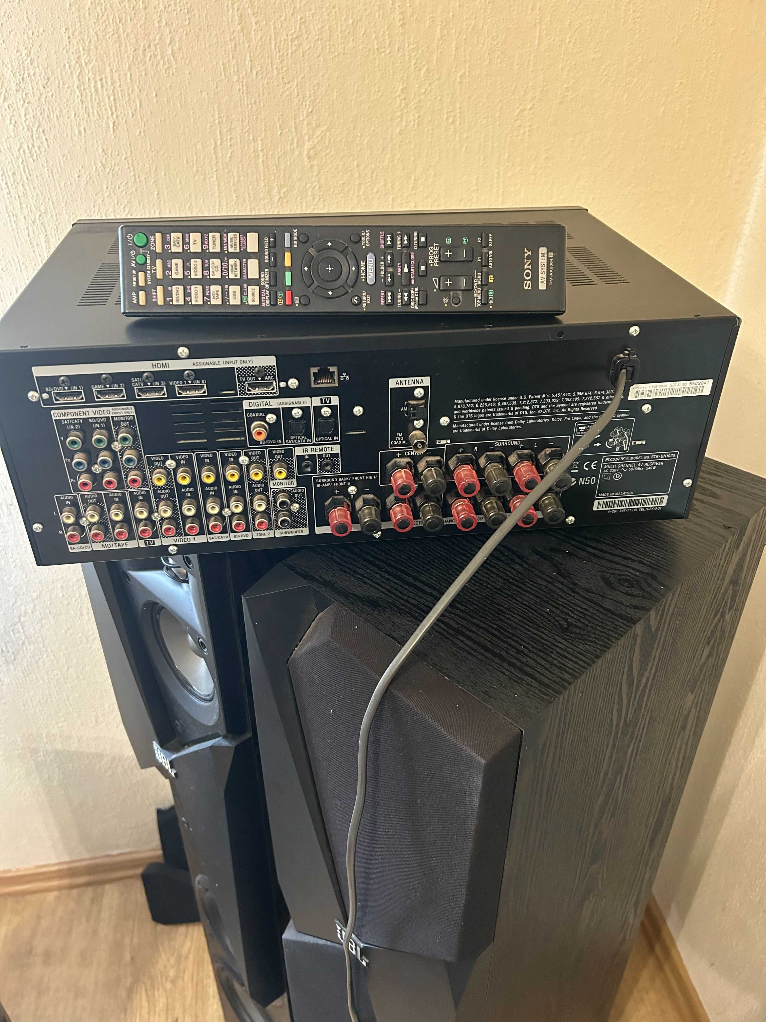Zestaw kina domowego JBL + wzmacniacz Sony