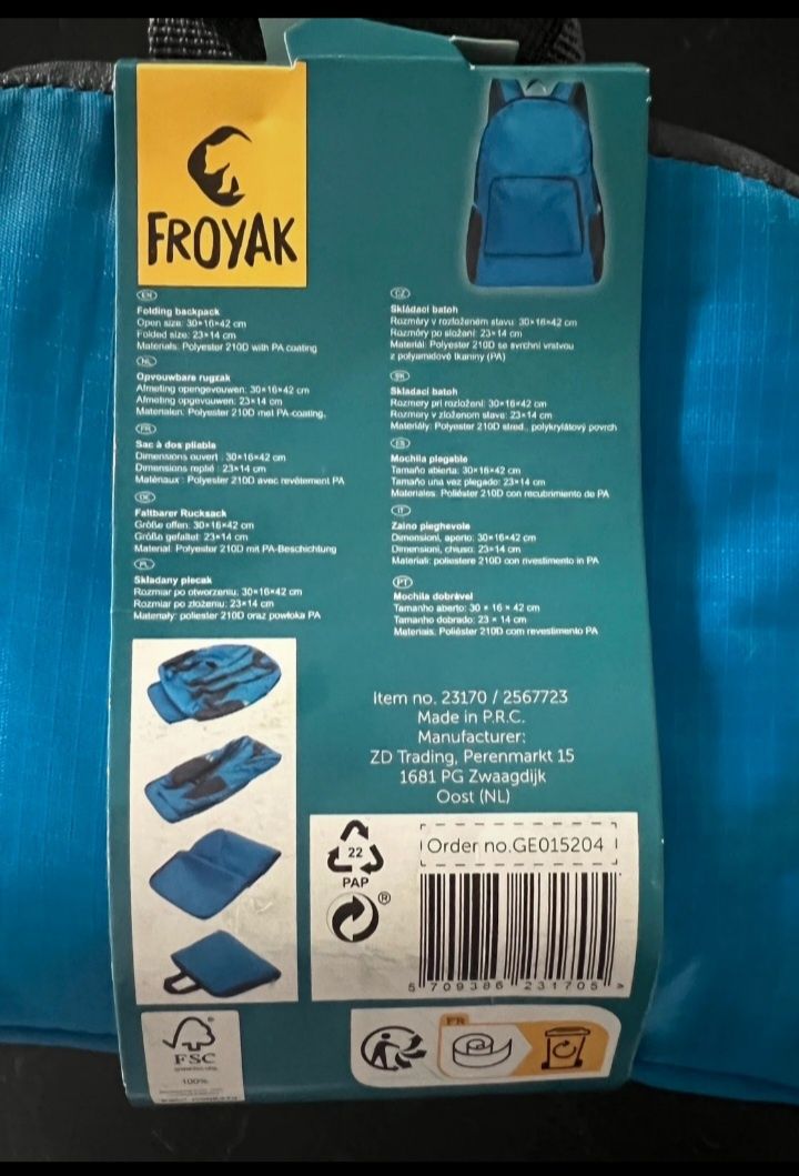 Plecak składany uniwersalny