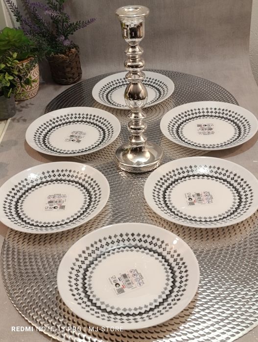 Talerze deserowe szklane 6 sztuk