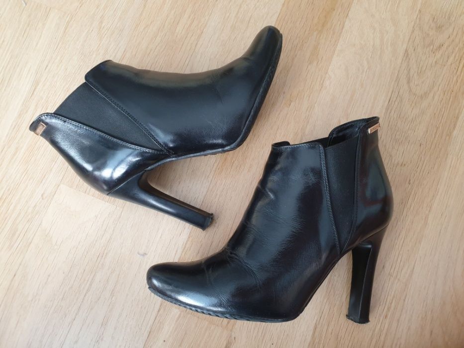 Czarne skórzane botki Visconi, r. 35