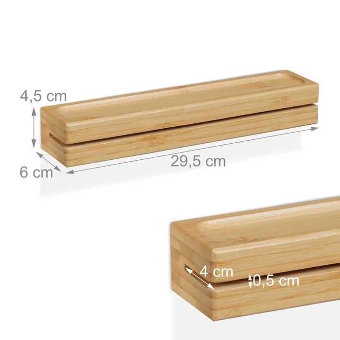 Relaxdays Wiszący kluczownik z półką bambusowy organizer do przedpokoj