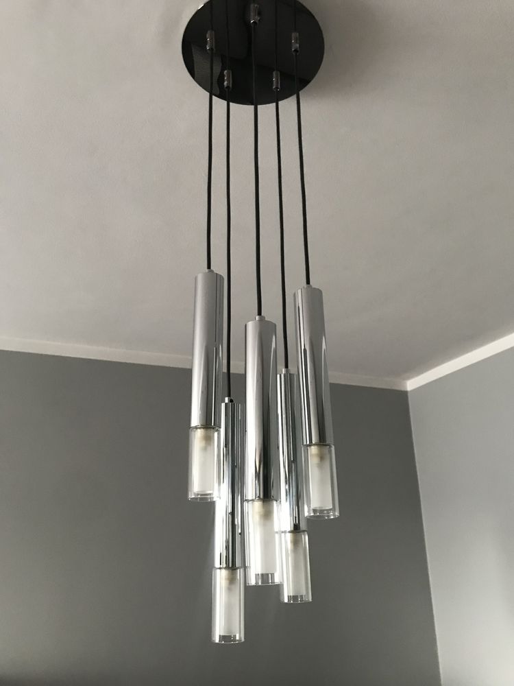 Lampa sopel 5 zwisów chrom bdb