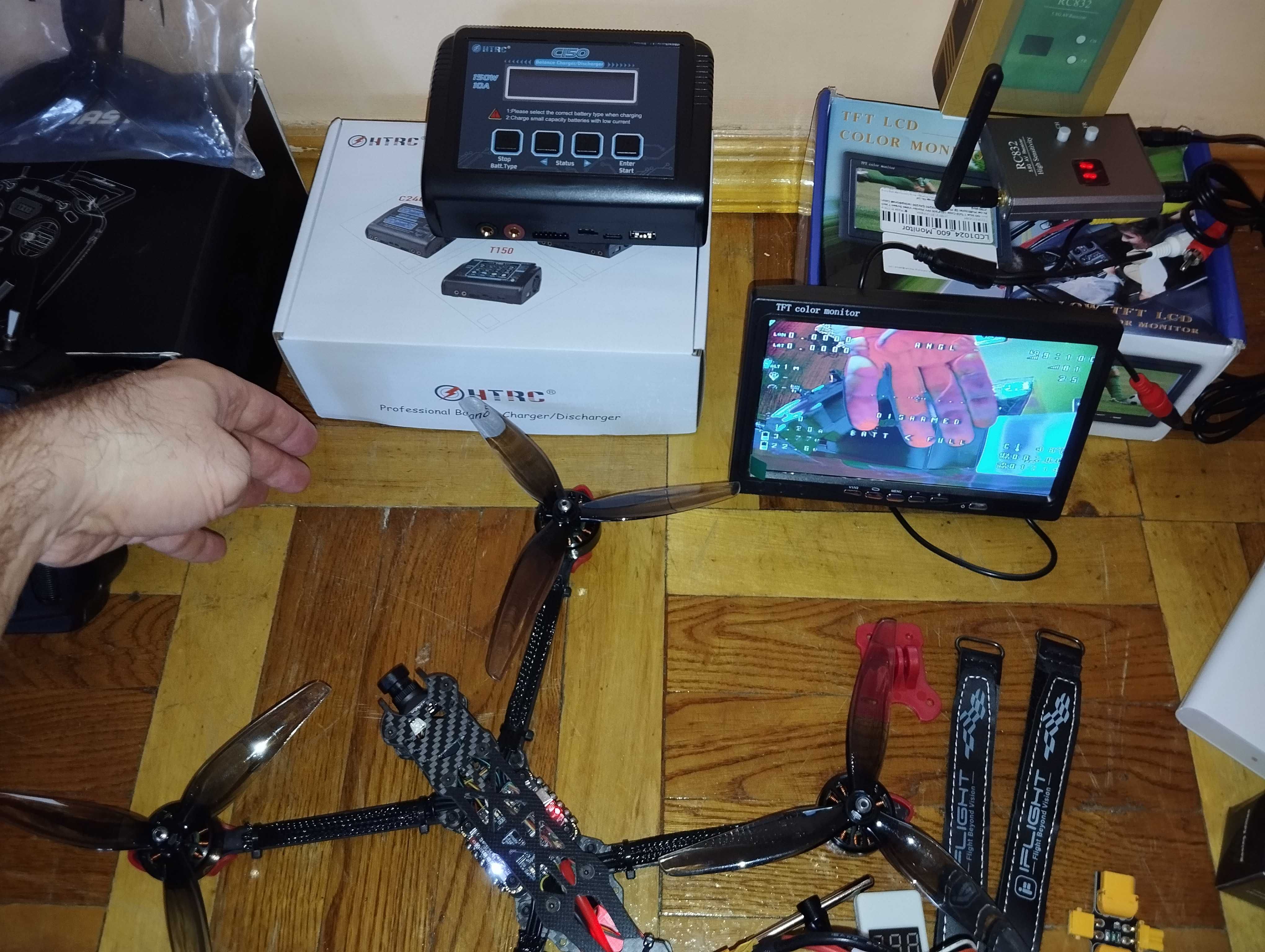 Комплект FPV дрон 7" / апа Radiomaster TX12 /монітор + зарядне + акум