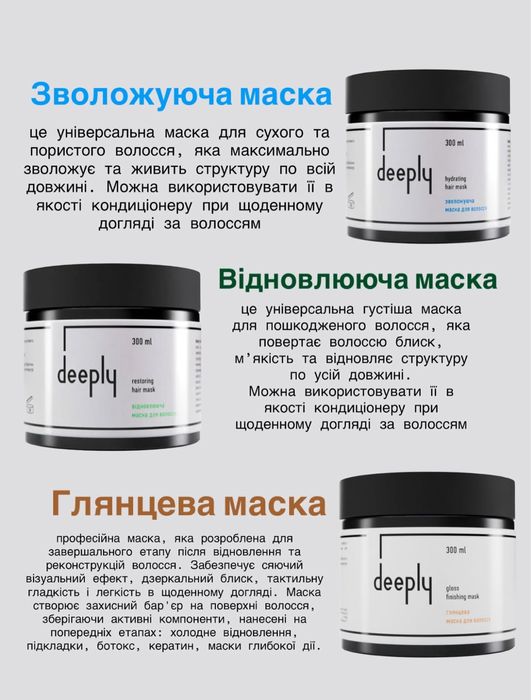 Косметика deeply для волосся