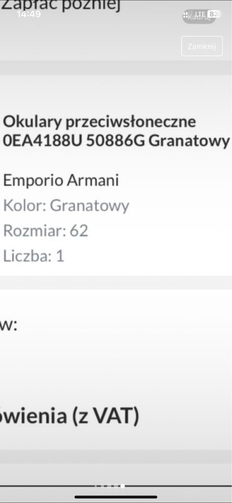 Okulary przeciwsłoneczne Emporio Armani