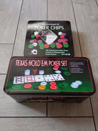 Набор для игры в покер в метал упаковке 200 фишек2 колоды карт+полотно