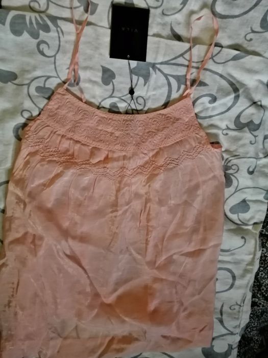 VILA _ bluzka top bluzeczka na ramiączkach Haftowana Wiskoza _ NOWA!