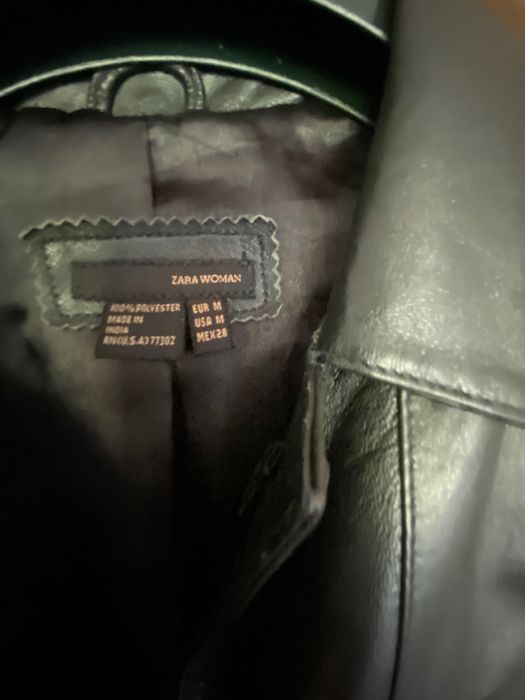 Casaco Zara preto em couro