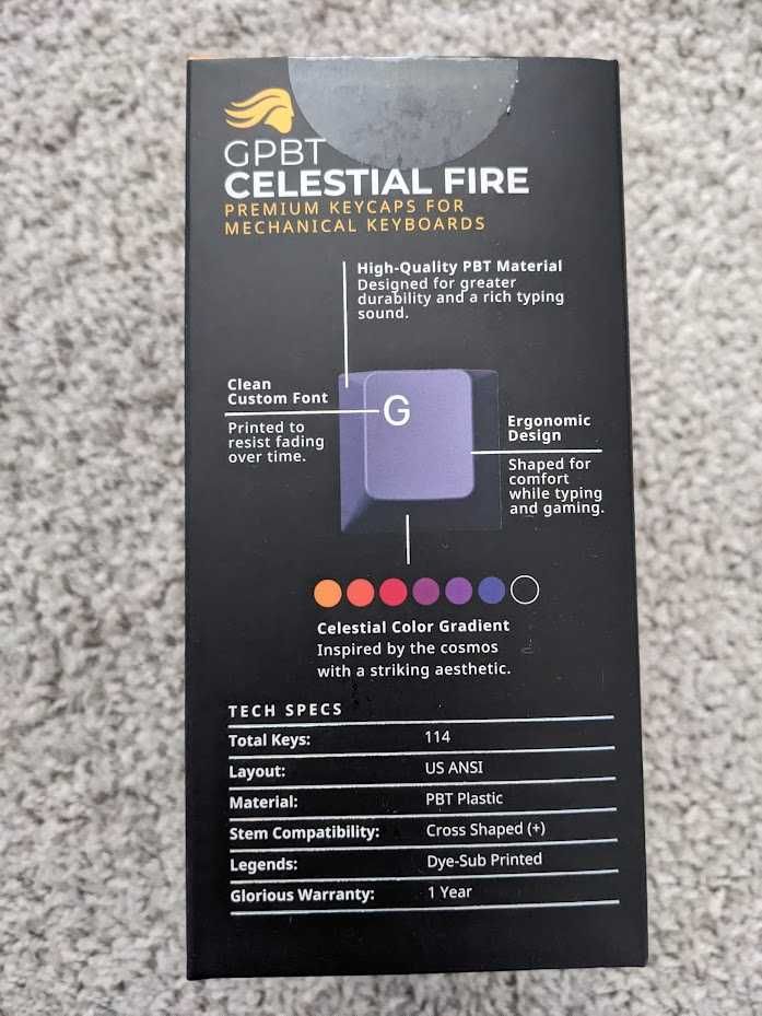Klawisze Glorious GPBT Celestial Series Keycaps Celestial Fire US ANSI