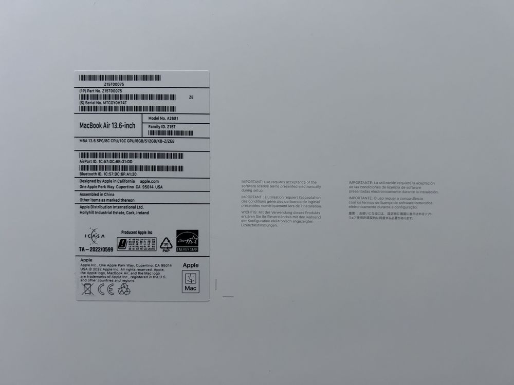Macbook AIR spacegrey