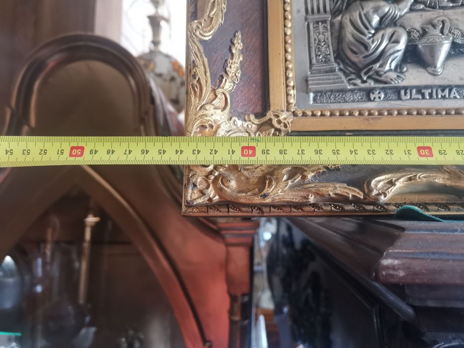 Quadro da última ceia de Cristo em estanho