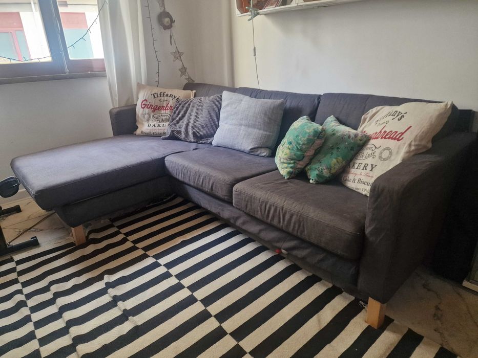 Sofa ikea 3 lugares com chaise long