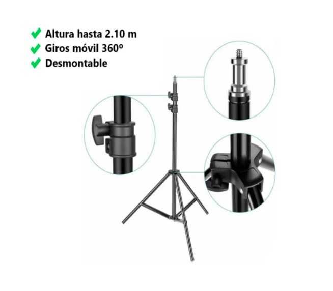 Anel de luz 14" 36cm com tripé e comando ring light