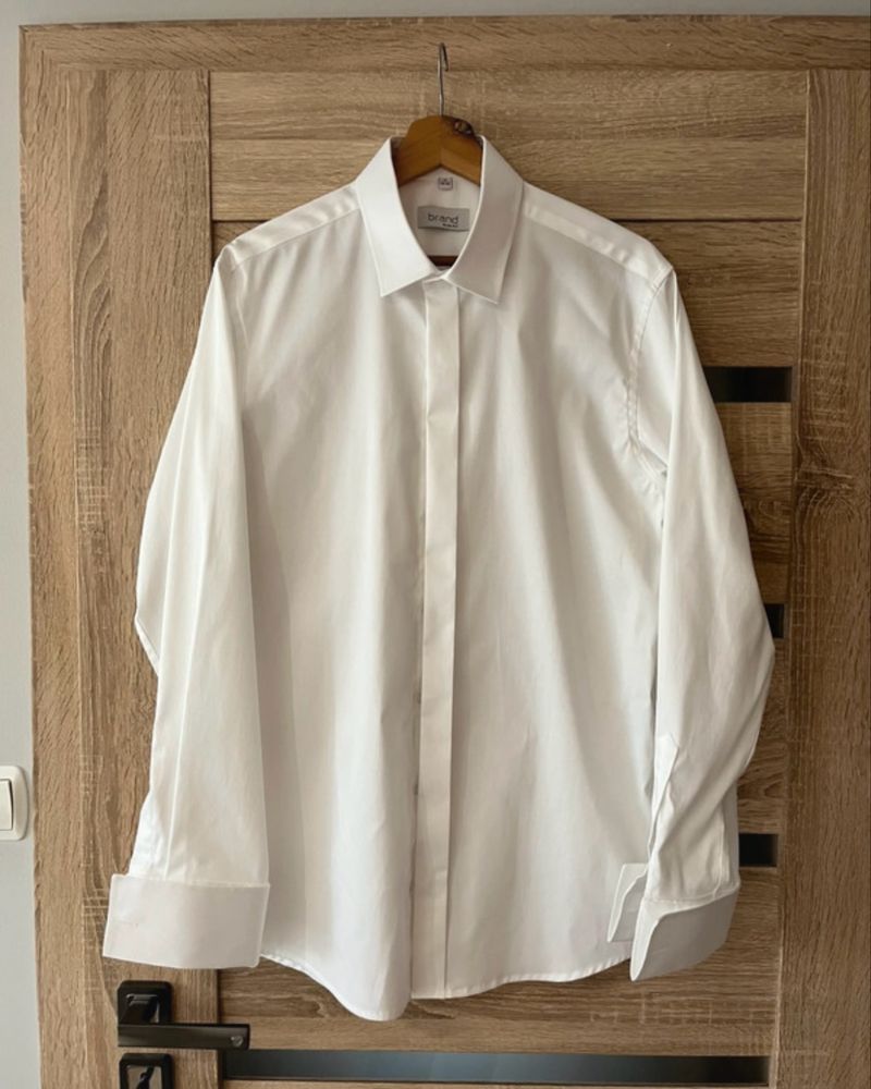 Biała koszula slim fit 41/176-182 – idealna do garnituru, nowa