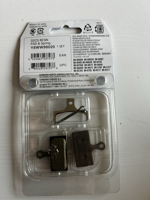 Klocki Shimano G02S Slx Deore Alfine Żywiczne