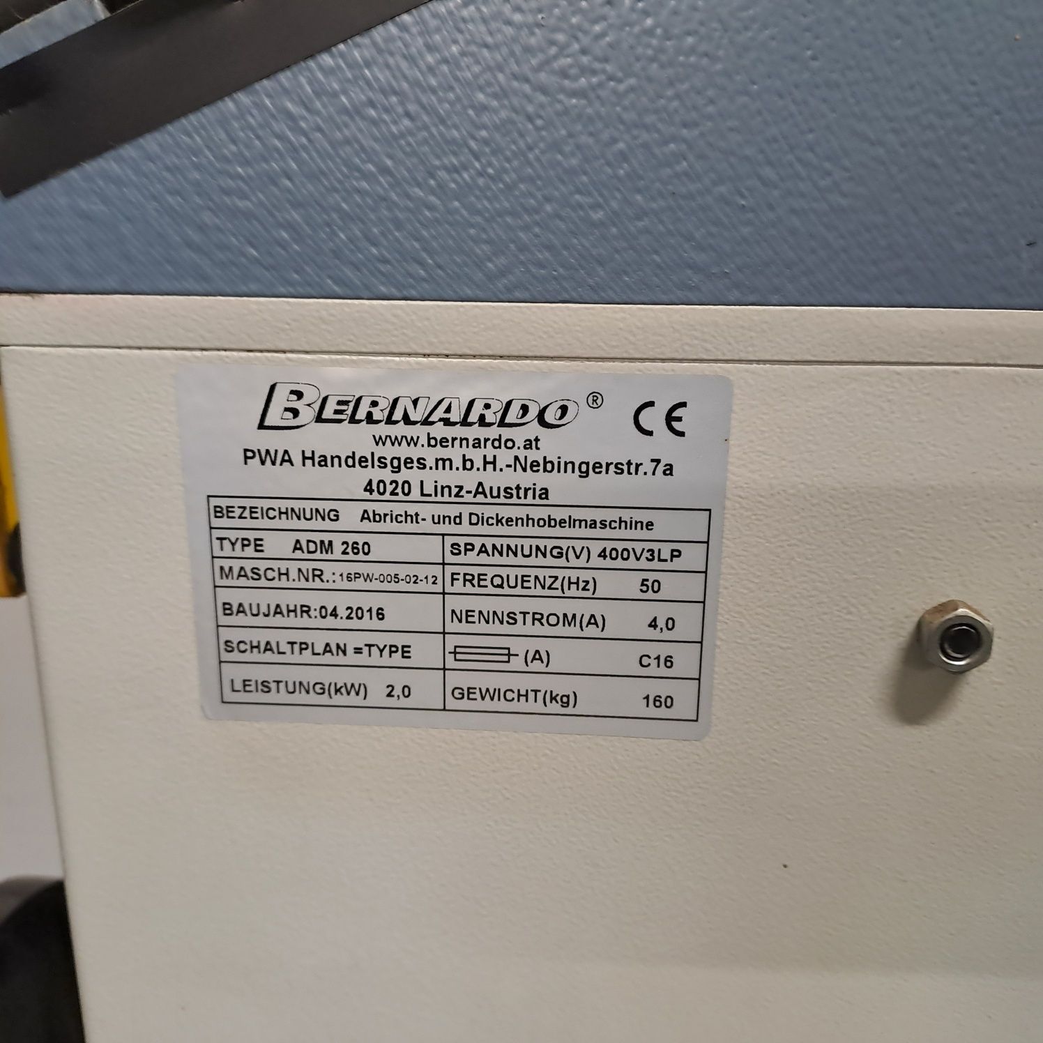 Strugarko-grubościówka ADM 260 - 400 V * BERNARDO