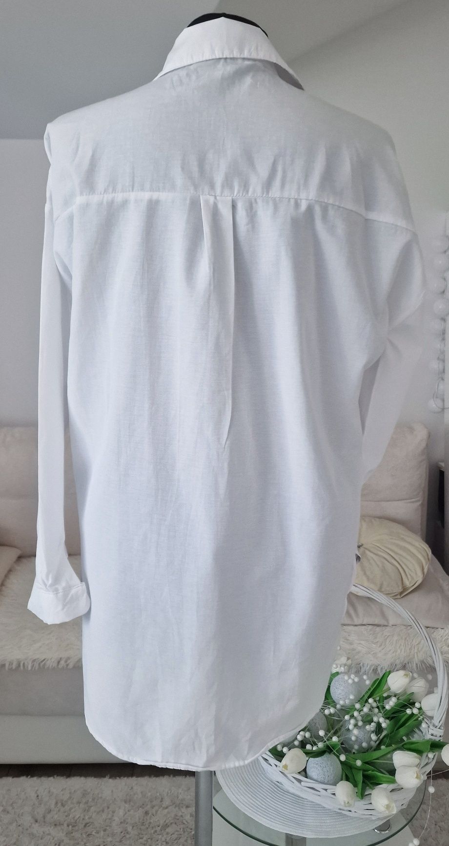 Biala bluzka koszulowa"Cizgin".