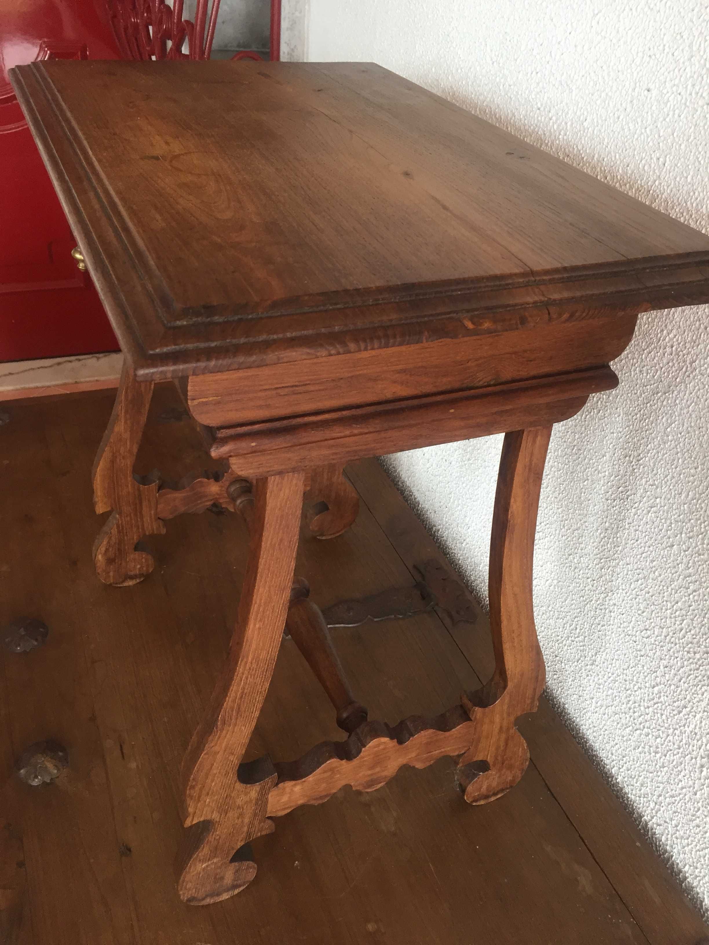 mesa madeira castanho antiga