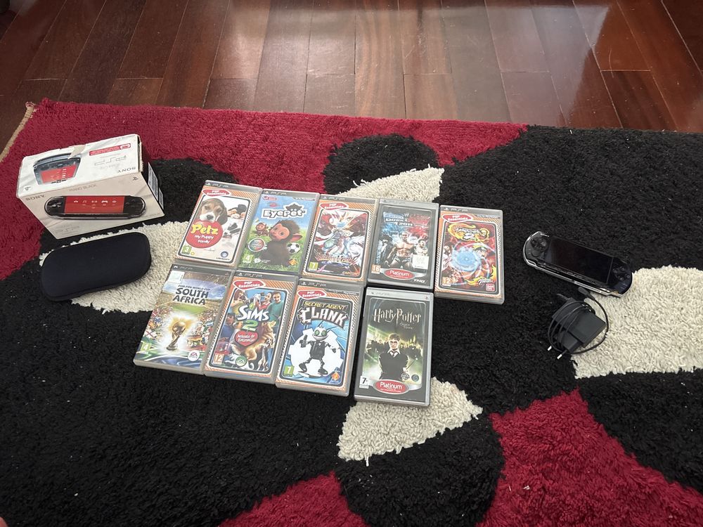 PSP + 9 jogos +capa de proteção