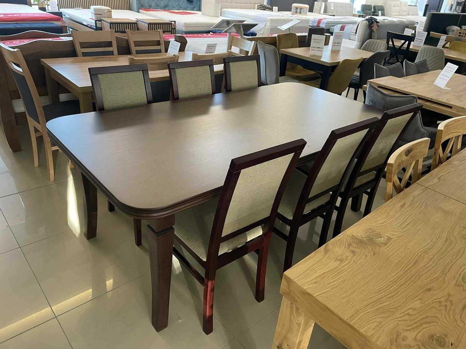 (95WN) Stół duży rozkładany + 6 krzeseł, okazja 1499 zł