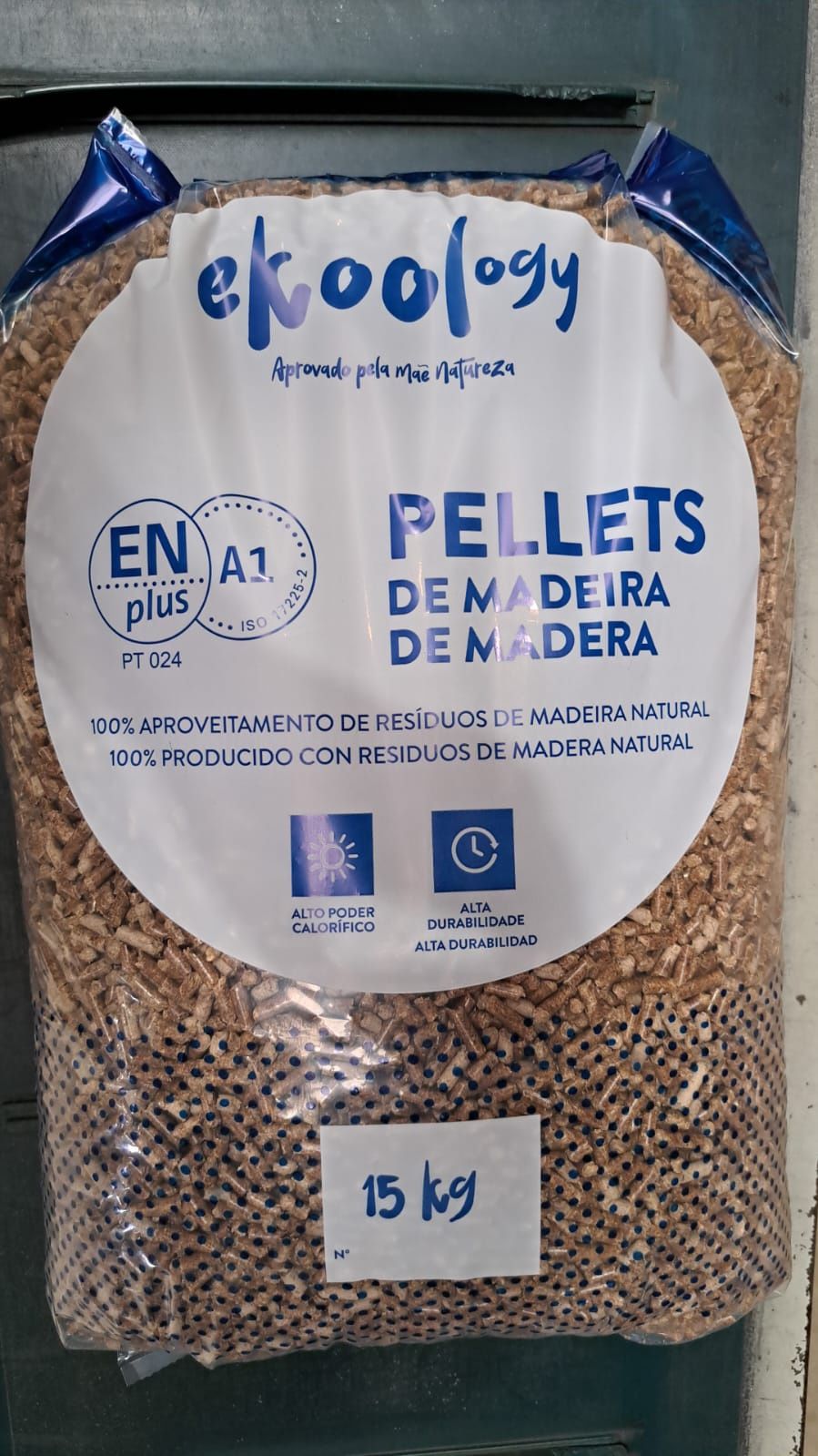 SACO 15KG A 5.20€ (IVA INCLUÍDO) PELLETS CERTIFICADOS