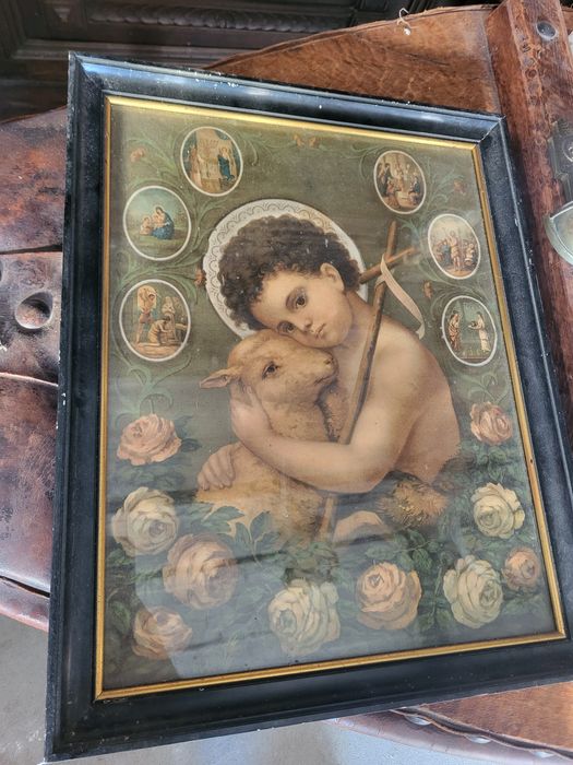 Święty Jan Chrzciciel sceny biblijne Stary oleodruk