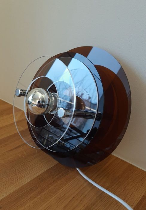Lampa kinkiet brązowa akrylowa sufitowa w stylu vintage