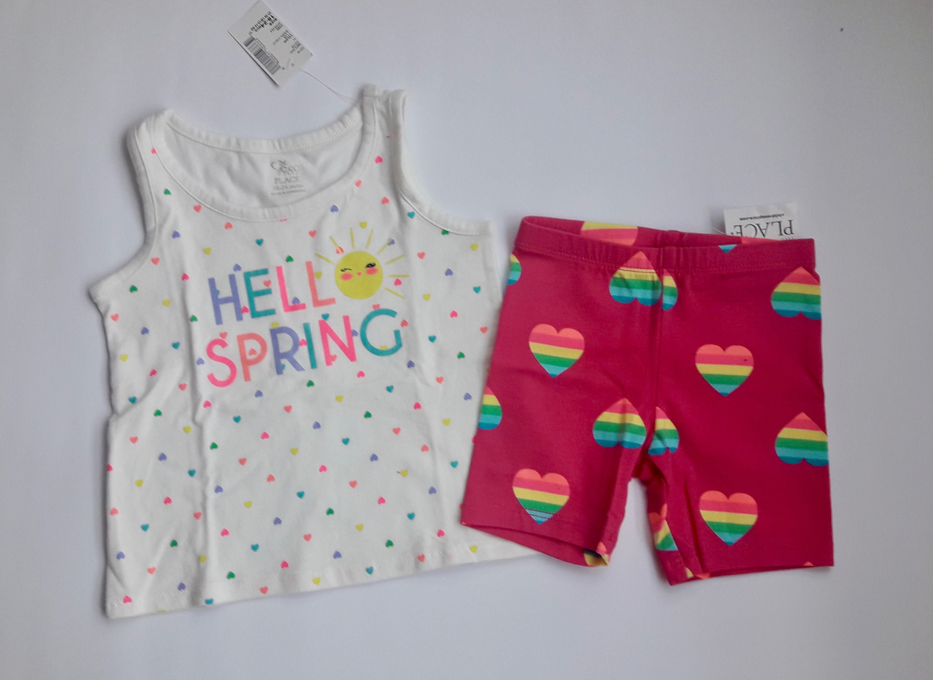Яркий летний комплект костюм Childrens Place: майка и шорты на 2 года