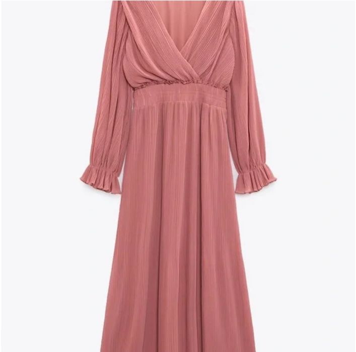 Платье вечернее плиссе,гофре Zara Pleated MIDI Dress