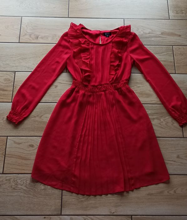 Czerwona sukienka damska-idealna na święta, rozmiar XS/S