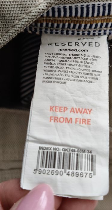 Spodnie męskie Reserved rozm. 34