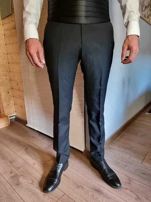 Smoking Giacomo Conti spodnie marynarka czarny czarna garnitur ślubny