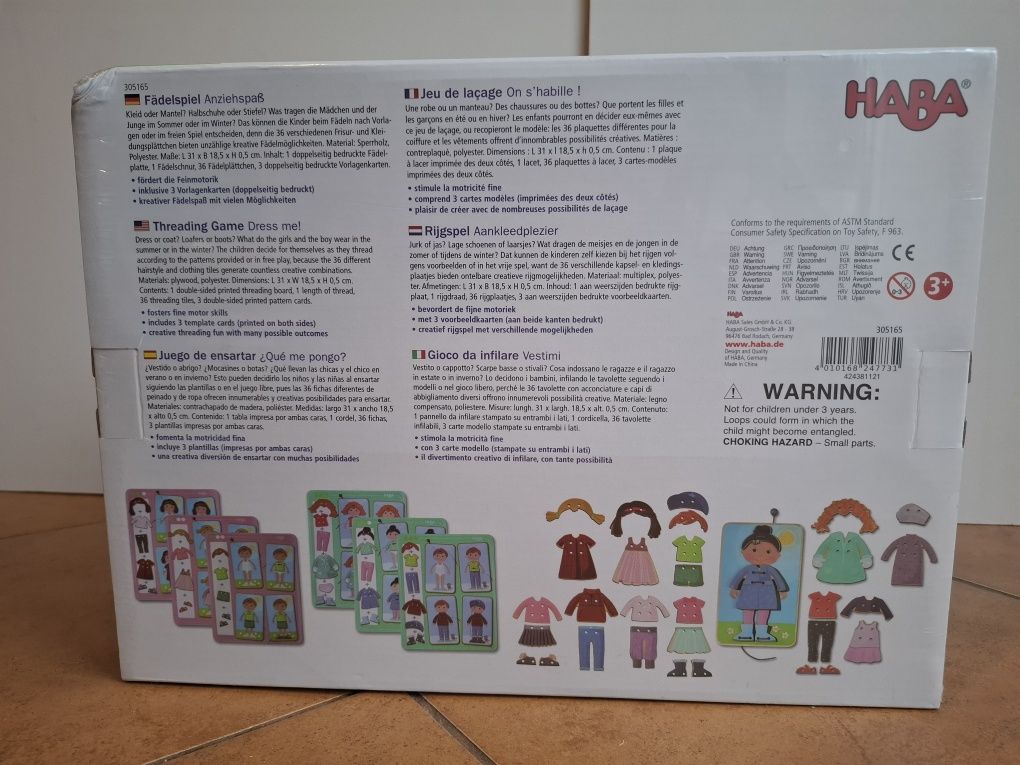 Sznurowanka/przewlekanka "Ubierz mnie" Haba wiek 3+