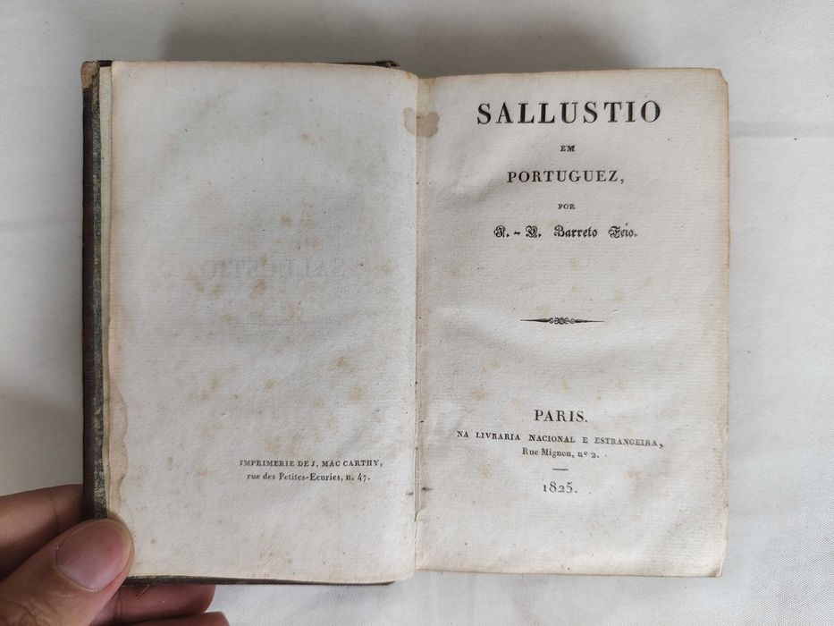 Livro | Sallustio em Portuguez | 1825 | 1ª Edição