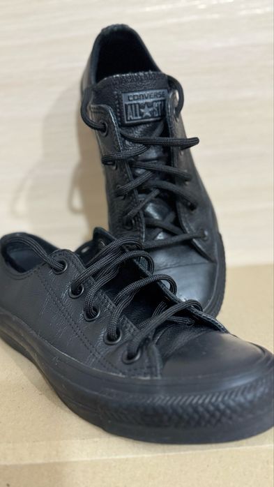 Кеди Converse 35 чорні шкіра нові
