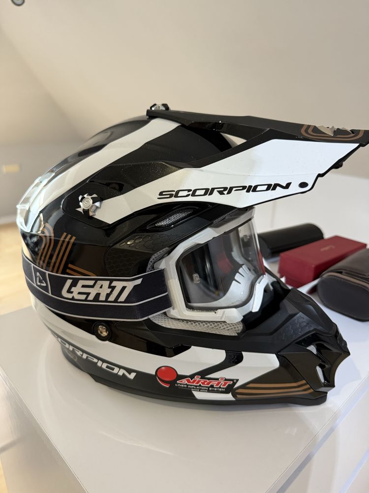 Kask cross scorpion VX 16 EVO AIR okulary LEATT